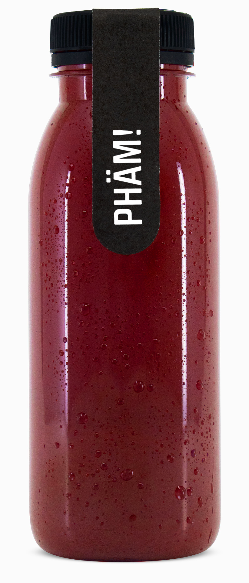 Phäm! – Bio-Smoothie aus Grapefruit, Traube, Himbeere und Rande in 270ml Glasflasche. 